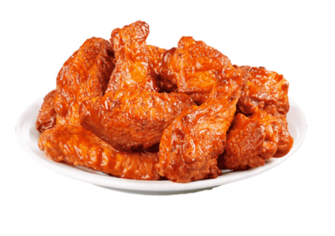 Spicy hot wings with dipping sauce - Super Burger appetizers in Central Valley California